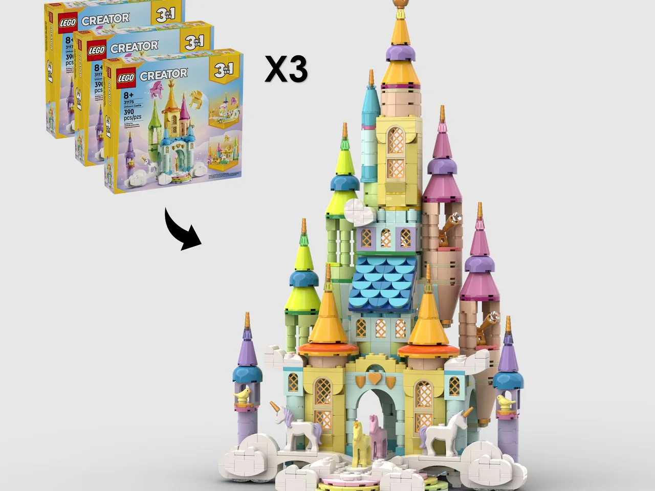 Preview image for Castle In The Sky - Alternate Build of 3 x 31175 Unicorn Castle
