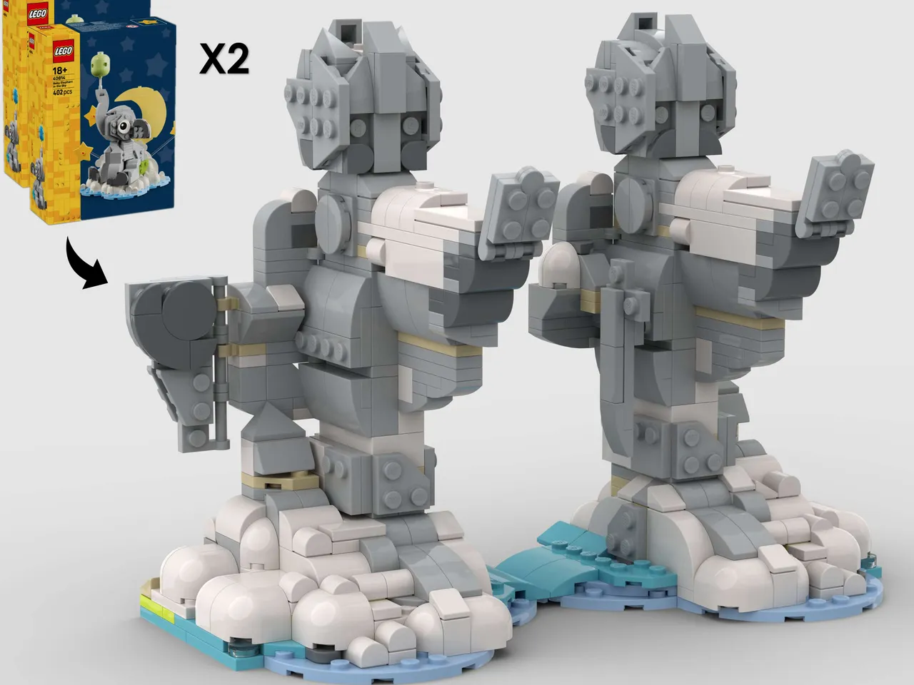 Preview image for The Argonath In Winter - Alternate Build of 2 x 40814 Baby Elephant In The Sky