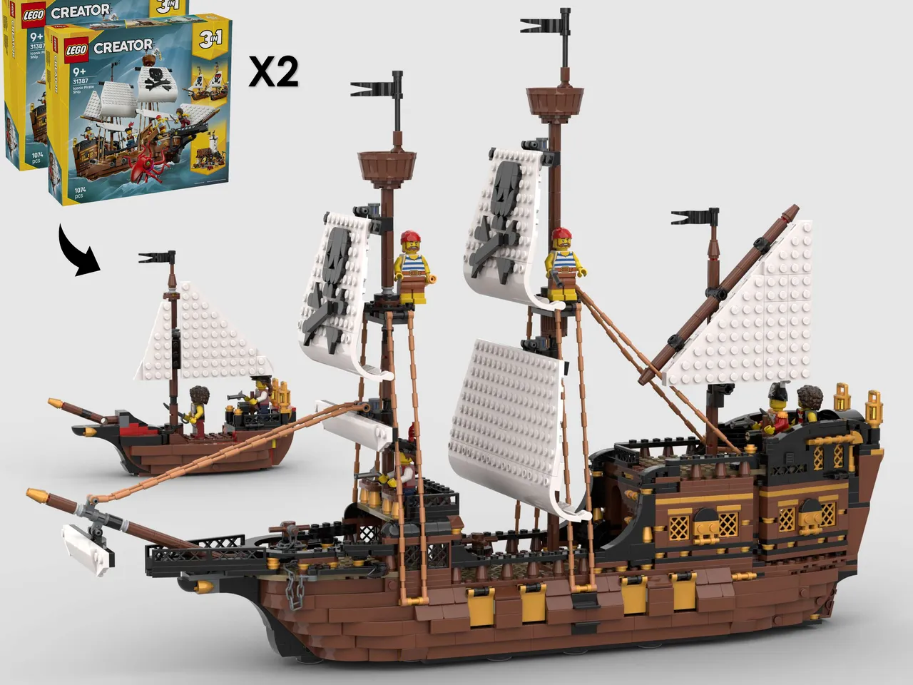Preview image for Fortune's Revenge - Alternate Build of 2 x 31387 Iconic Pirate Ship