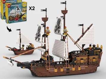 Thumbnail 1 of 10 for Fortune's Revenge - Alternate Build of 2 x 31387 Iconic Pirate Ship