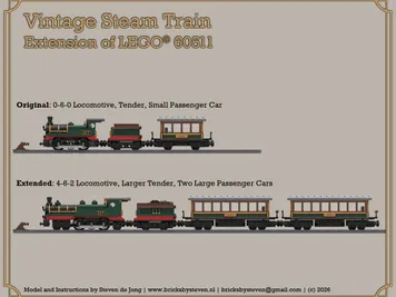 Thumbnail 2 of 6 for Vintage Steam Train (Extension of set 60511)