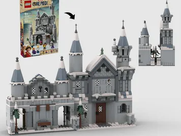 Thumbnail 1 of 10 for Medieval Winter Town Book Nook - Alternate Build of 75645 Battle at Drum Castle