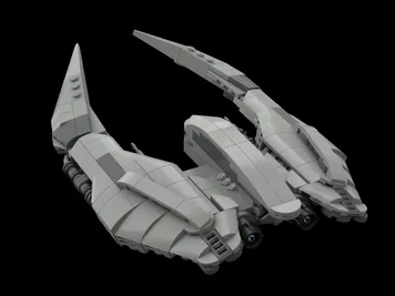 Thumbnail 2 of 6 for Battlestar Galactica Cylon Raider minifig scale