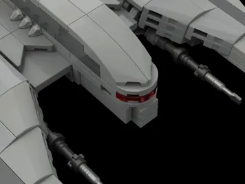 Thumbnail 4 of 6 for Battlestar Galactica Cylon Raider minifig scale